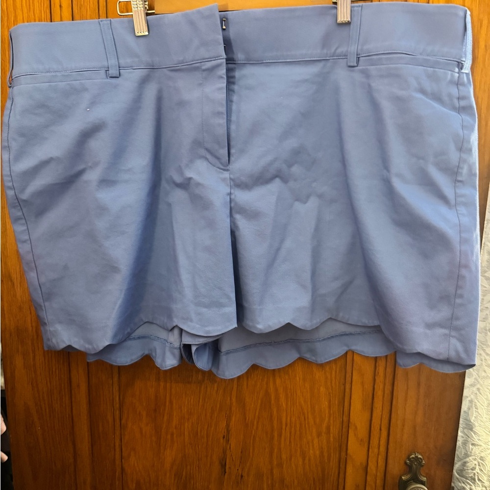 Lane Bryant Blue Scalloped Edge Shorts